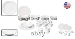 Sophisticated and Versatile White Porcelain Dinnerware Set 45 Piece Set