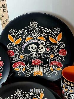 Spectrum Designz by Blue Sky Clayworks Mary DOD Skull 12Pc. Dinnerware Set New