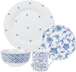 Spode Blue Indigo Porcelain Dinnerware 16-piece Dish Set Service for 4 NEW