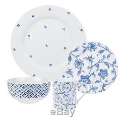 Spode Blue Indigo Porcelain Dinnerware 16-piece Dish Set Service for 4 NEW