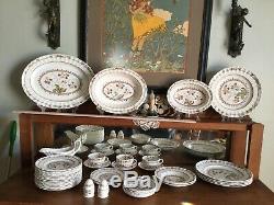 Spode Cowslip dinnerware old brown mark numbered by hand set lot 38 PIECES