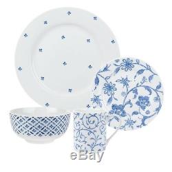 Spode Home Blue Indigo Porcelain Dinnerware 16-piece Set Service for 4 NEW
