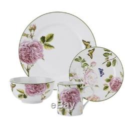 Spode Roses Porcelain Dinnerware 16-piece Dish Set Service for 4 NEW FREE SHIP