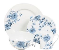 Spode Vintage Denim Blue Florals Dinnerware 16-piece Dish Set for 4 NEW FREESHIP