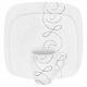 Square 16-Piece Dinnerware Set, Plates Dishes And Bowls. Service Of 4 New