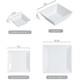 Square Dinnerware Set for 4 Porcelain Plates & Bowls