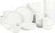 Stackable 40 Piece, Service for 8, White Porcelain Plates