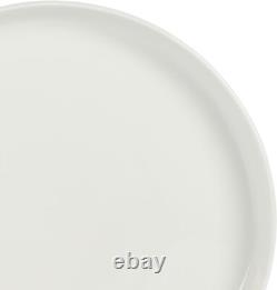 Stackable 40 Piece, Service for 8, White Porcelain Plates