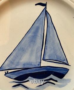 Stangl Pottery DELLA-WARE'Riviera' Set of 12 SAILBOAT Plates Made in USA, 1940