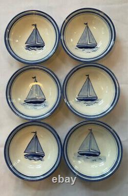 Stangl Pottery DELLA-WARE'Riviera' Set of 12 SAILBOAT Plates Made in USA, 1940