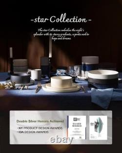 Star 12-Piece Stoneware Dinnerware Set, Service for 4, White
