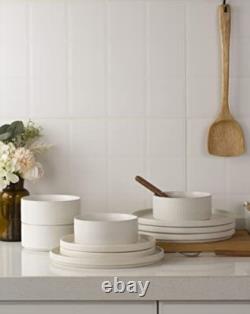Star Dinnerware Sets, Plates and Bowls Set Set(12pcs) Full Glaze Matte White