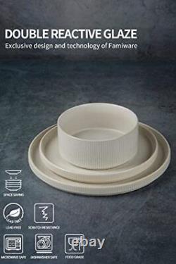 Star Dinnerware Sets, Plates and Bowls Set Set(12pcs) Full Glaze Matte White