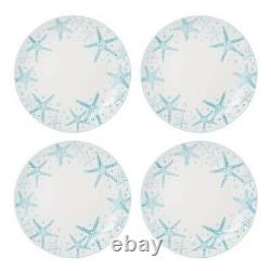 Starfish & Sea Shell Dinnerware Set Kitchen Dinner Plates White Turquoise Dishes