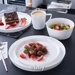 Stone Lain 16-Piece White Bone China Round Dinnerware Set (Service for 4)