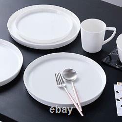 Stone Lain 16-Piece White Bone China Round Dinnerware Set (Service for 4)