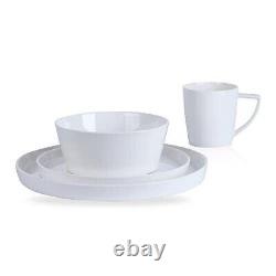 Stone Lain 16-Piece White Bone China Round Dinnerware Set (Service for 4)