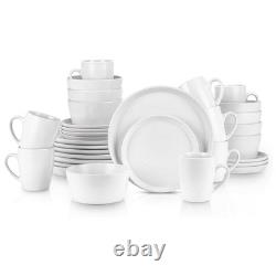 Stone Lain Albie Stoneware 32 Piece Dinnerware Set, Service for 8, White Speckle