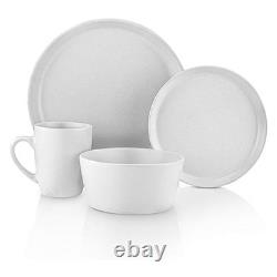 Stone Lain Albie Stoneware 32 Piece Dinnerware Set, Service for 8, White Speckle