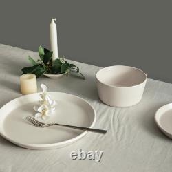 Stone Lain Albie Stoneware 32 Piece Dinnerware Set, Service for 8, White Speckle