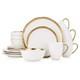 Stone Lain Florian Porcelain 16 Piece Dinnerware Set, Service for 4, White