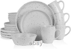 Stone Lain Jade Stoneware Dinnerware 16-Piece Service for 4, White