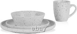 Stone Lain Jade Stoneware Dinnerware 16-Piece Service for 4, White