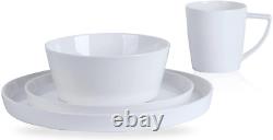 Stone Lain Madeline Formal Bone China Dinnerware Set 32 Piece Service for 8, Whi