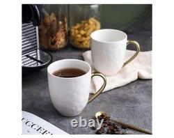 Stone Lain Modern Poreclain 32 Piece Dinnerware Set, White And Gold Rim