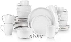 Stone Lain Stoneware Dinnerware Set, Service For 8, White Speckled