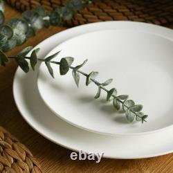 Stone Lain Taglio 24-Piece Dinnerware Set Bone China, Matte White