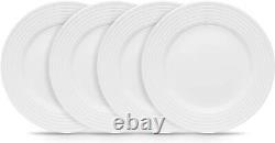 Stone lain Embossed Porcelain Round Dinnerware Set 32 Pieces Service For 8