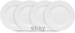 Stone lain Embossed Porcelain Round Dinnerware Set 32 Pieces Service For 8