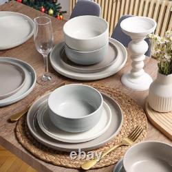 Stoneware Dinnerware Sets, 18 18 Pieces Service for 6 Speckled Multicolor