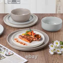 Stoneware Dinnerware Sets, 18 18 Pieces Service for 6 Speckled Multicolor