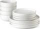 Stoneware Dinnerware Sets Service for 4, 12 pcs Reactive Glaze Plates and Bowls
