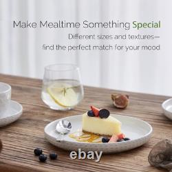 Stoneware Dinnerware Sets Service for 4, 12 pcs Reactive Glaze Plates and Bowls