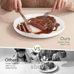 Stoneware Dinnerware Sets Service for 4, 12 pcs Reactive Glaze Plates and Bowls