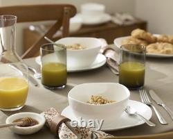 Studio 1414 Curve 16-Piece Dinnerware Set, Bone China, White