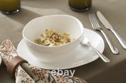 Studio 1414 Curve 16-Piece Dinnerware Set, Bone China, White