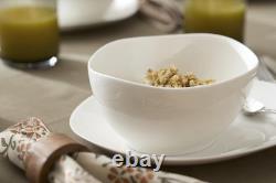 Studio 1414 Curve 16-Piece Dinnerware Set, Bone China, White