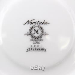 Stunning Noritake Savannah 2031 Rim Platinum 42 Pieces China Dinnerware Set