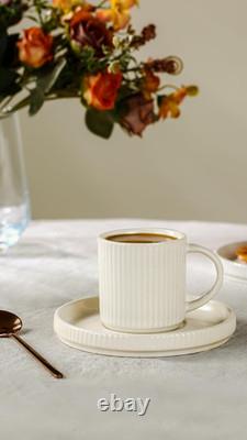 Stylish 12-Piece Matte White Dinnerware Set for 4 with Mugs & Espresso Cups