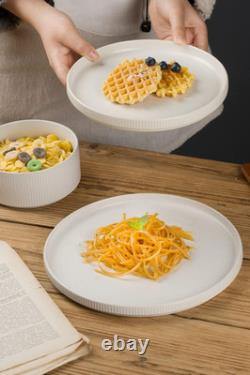 Stylish 12-Piece Matte White Dinnerware Set for 4 with Mugs & Espresso Cups