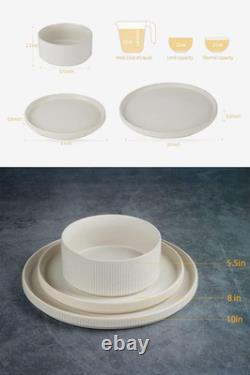 Stylish 12-Piece Matte White Dinnerware Set for 4 with Mugs & Espresso Cups