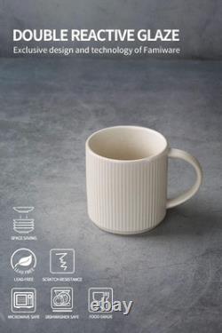 Stylish 12-Piece Matte White Dinnerware Set for 4 with Mugs & Espresso Cups