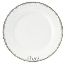 Stylish 24 Pcs Porcelain Dinnerware Set Service for 4 People Alyssa, Silver