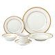 Stylish 24 Pcs Porcelain Dinnerware Set Service for 4 People Josephine, Gold