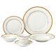 Stylish 24 Pcs Porcelain Dinnerware Set Service for 4 People Josephine, Gold