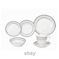 Stylish 24 Pieces Porcelain Dinnerware Set Service for 4 People Ballo Design